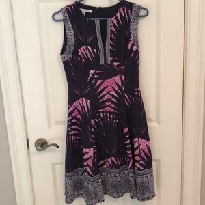 Simply Beautiful Dress with Palm & Contrast Print
